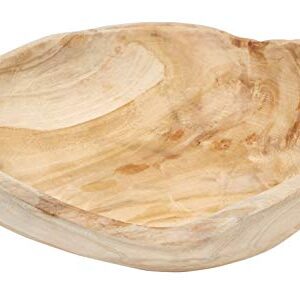 Creative Co-Op Teak Wood (Each Will Vary) Bowl, Brown