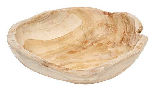 Creative Co-Op Teak Wood (Each Will Vary) Bowl, Brown