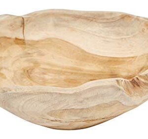 Creative Co-Op Teak Wood (Each Will Vary) Bowl, Brown