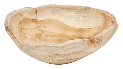 Creative Co-Op Teak Wood (Each Will Vary) Bowl, Brown