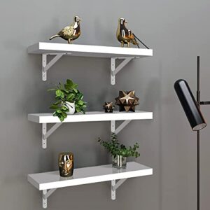citlow white floating shelves set of 3,wall shelves for home living room bedroom study decoration.