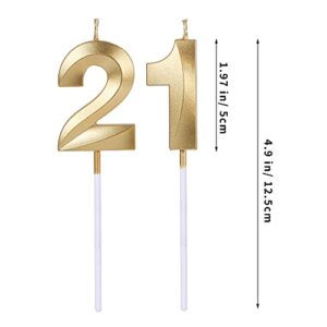 Gold 21st & 12th Birthday Candles for Cakes, Number 21 12 1 2 Glitter Candle Cake Topper for Party Anniversary Wedding Celebration Decoration