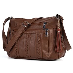 elda purses for women pocketbooks soft pu leather ladies crossbody purse multi pocket shoulder bag