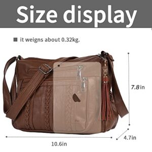 ELDA Purses for Women Pocketbooks Soft PU Leather Ladies Crossbody Purse Multi Pocket Shoulder Bag