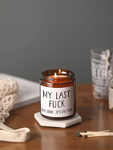 Funny Gifts for Women,My Last F Scented Soy Candle for Her Him, Funny Birthday Gift for Friends BFF, Bestie