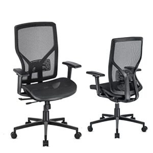 sunnow ergonomic office chair with adjustable lumbar support, high-back mesh desk chair with sliding seat, 2d armrest – swivel computer task chair for home