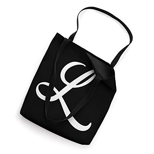 Letter L Cursive Script Monogram White Black Script Capital Tote Bag