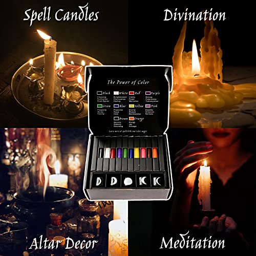 SpellCloth - Spell Candles for Witchcraft / Chime Candles / Colored Candles - Small Spell Candle Set for Ritual, Altar, Wicca Spells & Witch Rituals - 1/2in. x 4in. Candles for Spells Assorted Colors