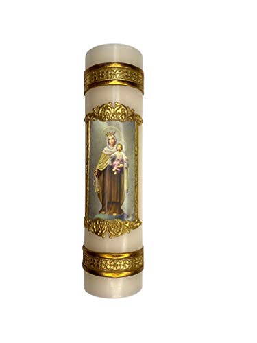 Our Lady of Mount Carmel Virgin Mary Candle Carmelite Carmelitas Cirio Vela de La Virgen del Carmen