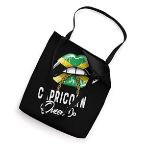 Jamaica Capricorn Queen Zodiac Birthday Jamaican Womens Lips Tote Bag