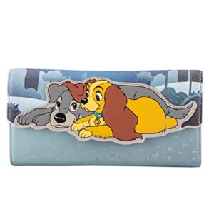 loungefly disney lady and the tramp wet cement faux leather wallet