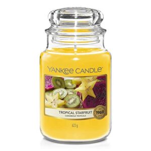 yankee candle scented candle | scented candle | ctropical starfruit large jar candle | burn time: up to 150 hours