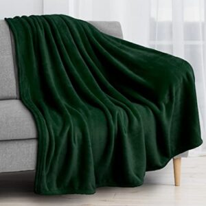 PAVILIA Fleece Blanket Throw | Super Soft, Plush, Luxury Flannel Throw | Lightweight Microfiber Blanket for Sofa Couch Bed (Emerald Green, 50x60 inches)