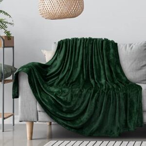 PAVILIA Fleece Blanket Throw | Super Soft, Plush, Luxury Flannel Throw | Lightweight Microfiber Blanket for Sofa Couch Bed (Emerald Green, 50x60 inches)