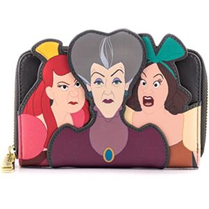loungefly disney villains scene evil stepmother and stepsisters faux leather wallet