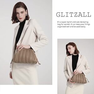 GLITZALL Clutch Purse and Dumpling Bag for Women,Designer Cloud Handbag and Ruched Bag with Detachable Shoulder Strap