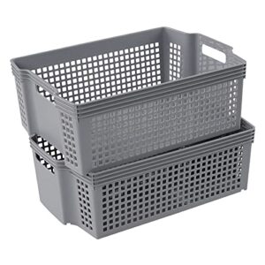 tstorage plastic stacking storage baskets, stacking plastic tray baskets, 2-pack