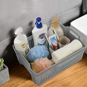 Tstorage Plastic Stacking Storage Baskets, Stacking Plastic Tray Baskets, 2-Pack