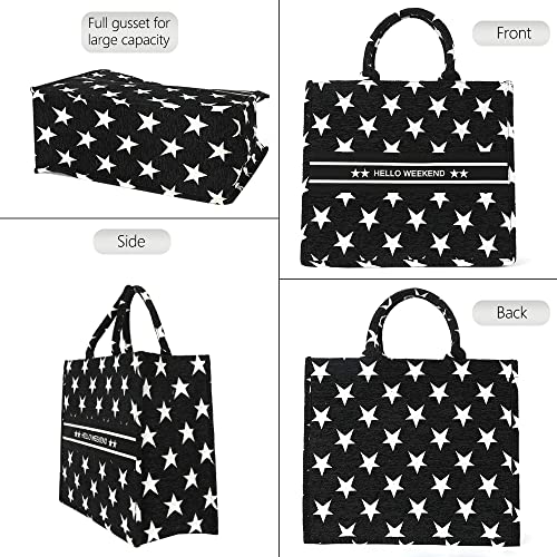 Large Tote Bag for Women, Embroidery Handbags for Women Weekender Handbags