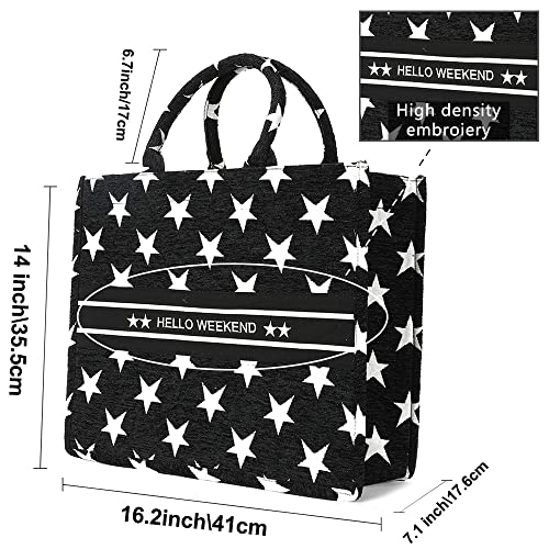 Large Tote Bag for Women, Embroidery Handbags for Women Weekender Handbags