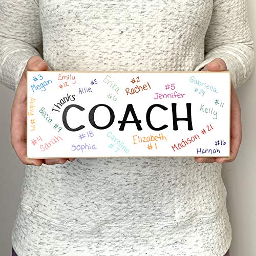 Thanks Coach Gift to Autograph for Best Coach Ever Sign - Team Gifts for Players to Personalize Coaching Staff - Coaches Gift for Volleyball, Cheer, Softball, Swim Team