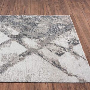 LUXE WEAVERS Lagos Grey 8x10 Art Deco Area Rug, Abstract Design, Geometric Carpet for Living Room and Bedroom