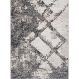 LUXE WEAVERS Lagos Grey 8x10 Art Deco Area Rug, Abstract Design, Geometric Carpet for Living Room and Bedroom