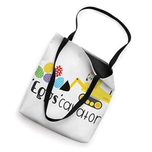 Easter Egg Hunt Construction Theme Eggs Cavator for boys Tote Bag