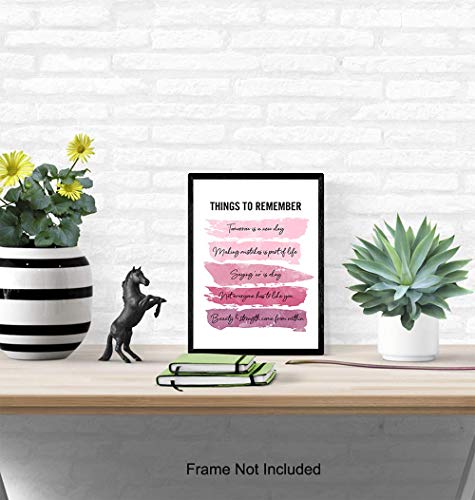 Positive Inspirational Quotes Wall Decor - Uplifting Encouragement Gifts for Women, Girls, Teens, Daughter, BFF, Best Friend - Pink Motivational Wall Art Poster for Home Office, Bedroom, Bathroom