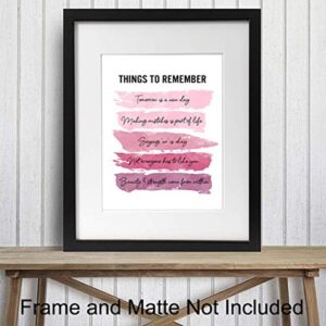 Positive Inspirational Quotes Wall Decor - Uplifting Encouragement Gifts for Women, Girls, Teens, Daughter, BFF, Best Friend - Pink Motivational Wall Art Poster for Home Office, Bedroom, Bathroom