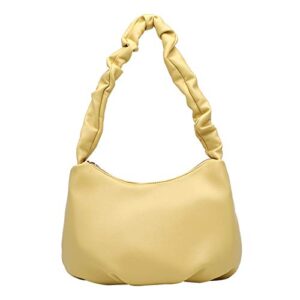 tote bag for women soft pu leather shoulder bags fashion hobo bags large capacity purse and handbags (yellow)