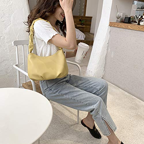 Tote Bag for Women Soft PU Leather Shoulder Bags Fashion Hobo Bags Large Capacity Purse and Handbags (Yellow)