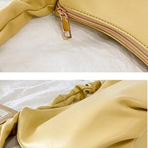 Tote Bag for Women Soft PU Leather Shoulder Bags Fashion Hobo Bags Large Capacity Purse and Handbags (Yellow)