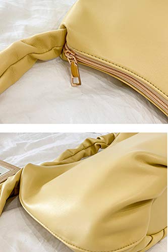 Tote Bag for Women Soft PU Leather Shoulder Bags Fashion Hobo Bags Large Capacity Purse and Handbags (Yellow)