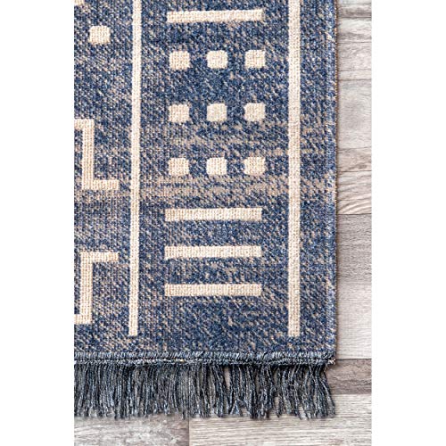 nuLOOM Cora Tribal Indoor/Outdoor Area Rug, 10' x 14', Blue