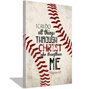 sllart baseball vintage posters art prints, quotes canvas painting boy room retro picture wall decor(30x40cm) frameless