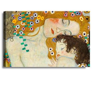 A&T ARTWORK The Three Ages of Woman Detail 1905 Canvas Art Print by Gustav Klimt The World Classic Art Reproductions, Giclee Canvas Prints Wall Art for Home Decor, 30x20 inches