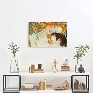 A&T ARTWORK The Three Ages of Woman Detail 1905 Canvas Art Print by Gustav Klimt The World Classic Art Reproductions, Giclee Canvas Prints Wall Art for Home Decor, 30x20 inches