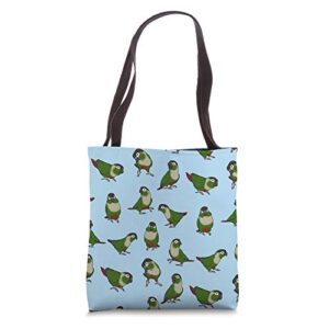 green cheeked conure pattern birb funny parrot cute bird tote bag