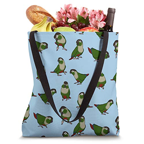 Green Cheeked Conure Pattern Birb Funny Parrot Cute Bird Tote Bag