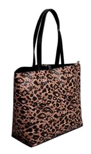 versace jeans couture reversible signature animal print large shopper tote for womens