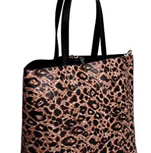 Versace Jeans Couture Reversible Signature Animal Print Large Shopper Tote for womens