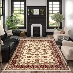 sariya ivory 5×7 area rug 5×7 – indoor area rugs for living room – dining room rug – bedroom rug – kitchen rug – indoor entryway rug traditional carpet – alfombras para salas