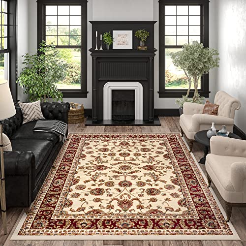 Sariya Ivory 5x7 Area Rug 5x7 - Indoor Area Rugs for Living Room - Dining Room Rug - Bedroom Rug - Kitchen Rug - Indoor Entryway Rug Traditional Carpet - Alfombras para Salas