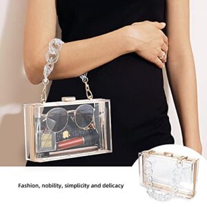 WJCD Women Clear Purse Acrylic Clear Clutch Bag Transparent Crossbody Purse Evening Bag (Double Chain transparent)