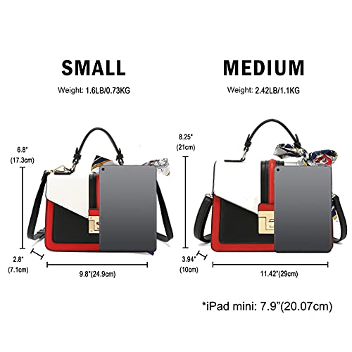 Scarleton Handbags for Women Purses Crossbody Bag Top Handle Satchel Shoulder Bag Hobo Designer Tote Bag Small, H206502S, Red/White