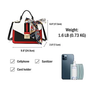 Scarleton Handbags for Women Purses Crossbody Bag Top Handle Satchel Shoulder Bag Hobo Designer Tote Bag Small, H206502S, Red/White