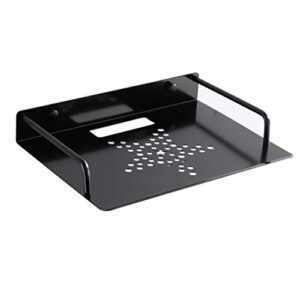 space aluminum storage box tray, digital tv set-top box shelf, router rack bracket, wall-mounted shelf (black/white)