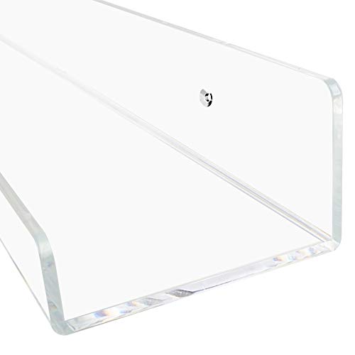 Weiai Clear Acrylic Shelves 24 inches, Floating Wall Bookshelf for Kids, Transparent Book Shelf Ledge for Wall, Set of 3