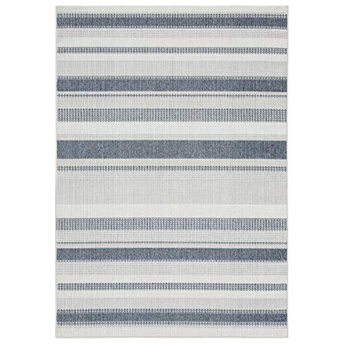 Home Dynamix Tripoli Mateo Modern Indoor/Outdoor Area Rug, Dark Blue/Cream, 5'3"x7'3" Rectangle